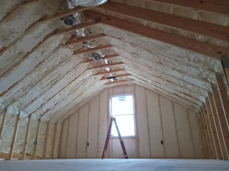 Spray foam roofing application for Crawl Space Insulation project in Olivette